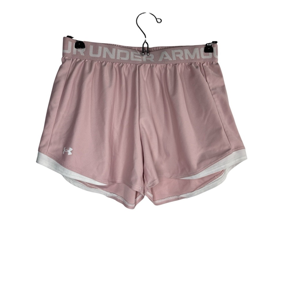 Under Armour UA Play Up 2.0 Shorts Womens S Pink‎  Loose Fit Stretch Waist